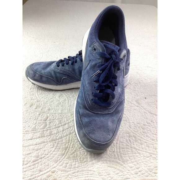 Nike Mens Blue Suede Sneakers Size 9.5 US With White Soles*EUC - Picture 2 of 12